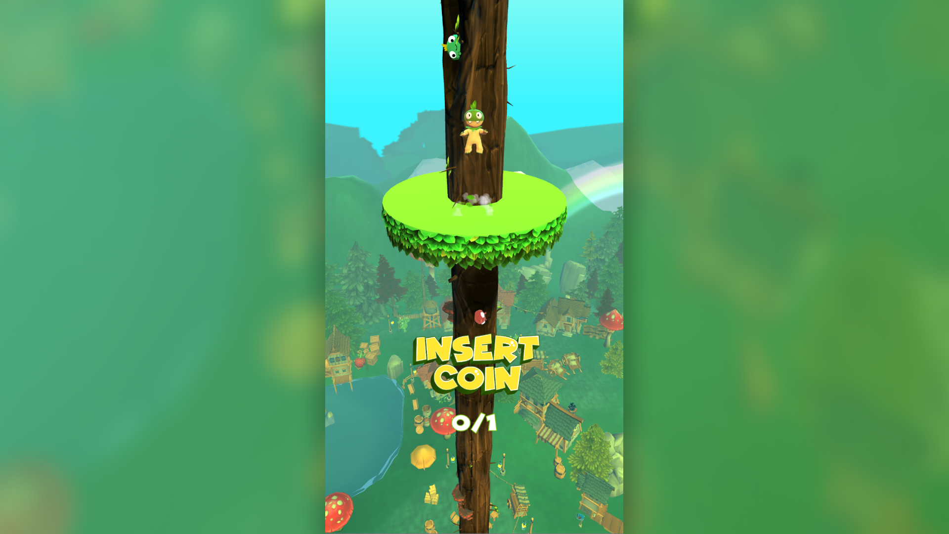 Forest Jump menu with the insert coin text